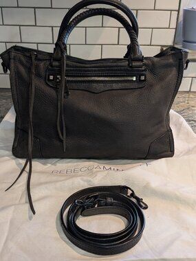 Rebecca Minkoff Regan Bag - dark grey nubuck with dark hardware